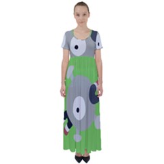 Magnemite (blue) High Waist Short Sleeve Maxi Dress by SamEarl13