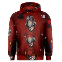 Funny, Cute Parrot With Butterflies Men s Pullover Hoodie by FantasyWorld7