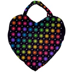 Background Colorful Geometric Giant Heart Shaped Tote by Nexatart