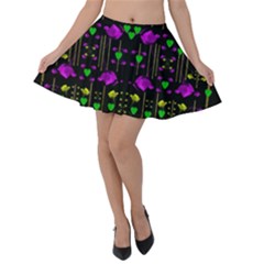 Pure Roses In The Rose Garden Of Love Velvet Skater Skirt by pepitasart