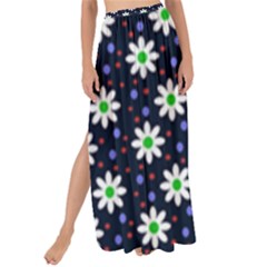 Daisy Dots Navy Blue Maxi Chiffon Tie-up Sarong by snowwhitegirl