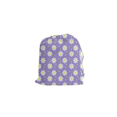 Daisy Dots Violet Drawstring Pouches (xs)  by snowwhitegirl