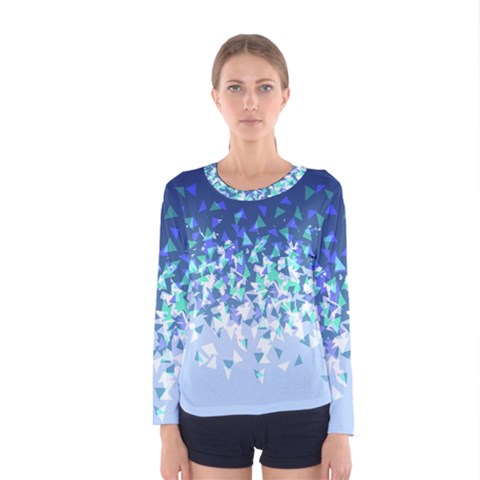 Blue Disintegrate Women s Long Sleeve Tee by jumpercat