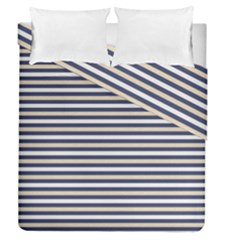 Royal Gold Classic Stripes Duvet Cover Double Side (queen Size) by jumpercat