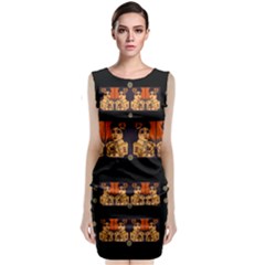 Geisha With Friends In Lotus Garden Having A Calm Evening Classic Sleeveless Midi Dress by pepitasart