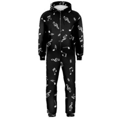 Music Tones Black Hooded Jumpsuit (men)  by jumpercat