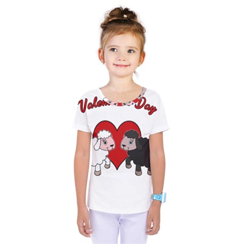 Valentines Day - Sheep  Kids  One Piece Tee by Valentinaart