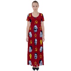 Communist Leaders High Waist Short Sleeve Maxi Dress by Valentinaart