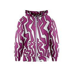 Electric Pink Polynoise Kids  Zipper Hoodie by jumpercat