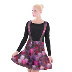 Cube Surface Texture Background Suspender Skater Skirt by Nexatart