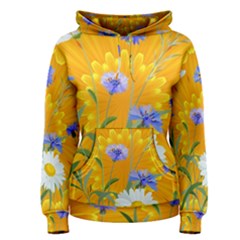 Flowers Daisy Floral Yellow Blue Women s Pullover Hoodie by Nexatart