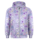 violet,lavender,cute,floral,pink,purple,pattern,girly,modern,trendy Men s Zipper Hoodie