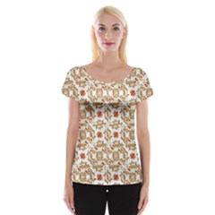 Colorful Modern Pattern Cap Sleeve Tops by dflcprints