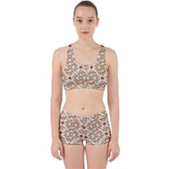 Colorful Modern Pattern Work It Out Sports Bra Set by dflcprints