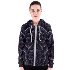 Fractal Abstract Purple Majesty Women s Zipper Hoodie by Nexatart