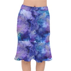 Ink Background Swirl Blue Purple Mermaid Skirt by Nexatart
