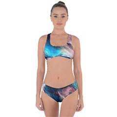 Background Art Abstract Watercolor Criss Cross Bikini Set