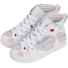 Cute Tea Kid s Hi-top Skate Sneakers by Valentinaart