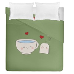 Cute Tea Duvet Cover Double Side (queen Size)