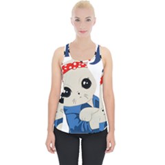 Feminist Cat Piece Up Tank Top by Valentinaart