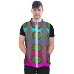 Meditative Abstract Temple Of Love And Meditation Men s Puffer Vest by pepitasart