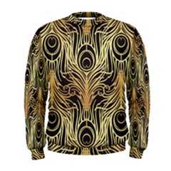 Gold, Black,peacock Pattern,art Nouveau,vintage,belle Epoque,chic,elegant,peacock Feather,beautiful Men s Sweatshirt by NouveauDesign