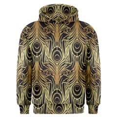 Gold, Black,peacock Pattern,art Nouveau,vintage,belle Epoque,chic,elegant,peacock Feather,beautiful Men s Overhead Hoodie