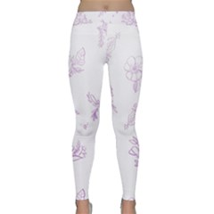 Beautiful,violet,floral,shabby Chic,pattern Classic Yoga Leggings by NouveauDesign