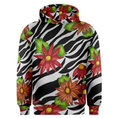 Floral Zebra Print Men s Overhead Hoodie