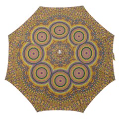 Wood Festive Rainbow Mandala Straight Umbrellas by pepitasart