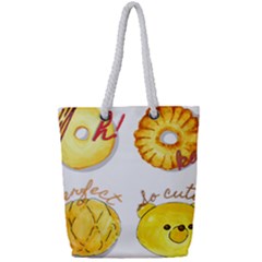 Cute Bread Full Print Rope Handle Tote (small) by KuriSweets