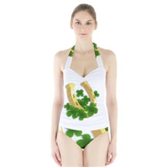  St  Patricks Day  Halter Swimsuit by Valentinaart