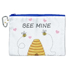 Bee Mine Valentines Day Canvas Cosmetic Bag (xl) by Valentinaart