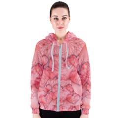 Heart Love Friendly Pattern Women s Zipper Hoodie by Nexatart