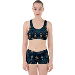 Ying Yang Abstract Asia Asian Background Work It Out Sports Bra Set by Nexatart