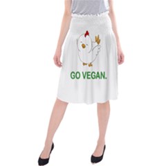 Go Vegan - Cute Chick  Midi Beach Skirt by Valentinaart