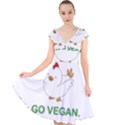 Go Vegan - Cute Chick  Cap Sleeve Front Wrap Midi Dress View1