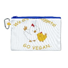 Go Vegan - Cute Chick  Canvas Cosmetic Bag (large) by Valentinaart