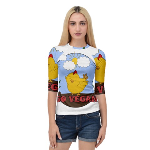 Go Vegan - Cute Chick  Quarter Sleeve Raglan Tee by Valentinaart