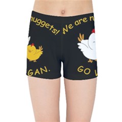 Go Vegan - Cute Chick  Kids Sports Shorts by Valentinaart