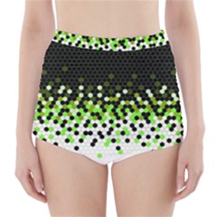 Flat Tech Camouflage Reverse Green High-waisted Bikini Bottoms by jumpercat