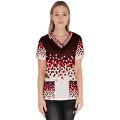 Flat Tech Camouflage Reverse Red Scrub Top