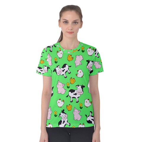 The Farm Pattern Women s Cotton Tee by Valentinaart