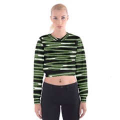 Sketched Wavy Stripes Pattern Cropped Sweatshirt by dflcprints