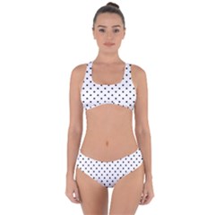 White Polka Dots Criss Cross Bikini Set by jumpercat