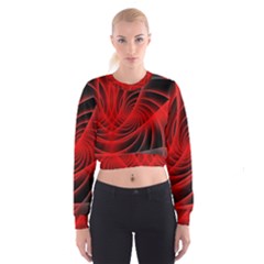 Red Abstract Art Background Digital Cropped Sweatshirt