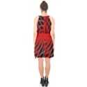 Abstract Red Art Background Digital Halter Collar Waist Tie Chiffon Dress View2