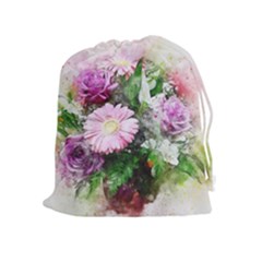 Flowers Roses Bouquet Art Nature Drawstring Pouches (extra Large) by Nexatart