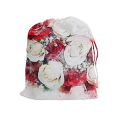 Flowers Roses Bouquet Art Nature Drawstring Pouches (extra Large) by Nexatart