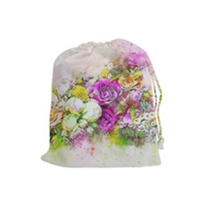 Flowers Bouquet Art Nature Drawstring Pouches (large)  by Nexatart